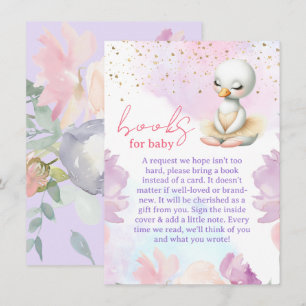 Carte D'accompagnement Demande de Baby shower de fille Swan