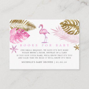 Carte D'accompagnement Demande de Baby shower de Flamant rose rose et or