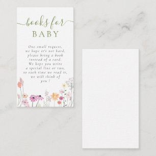 Carte D'accompagnement Demande de Baby shower de Fleur sauvage aquarelle