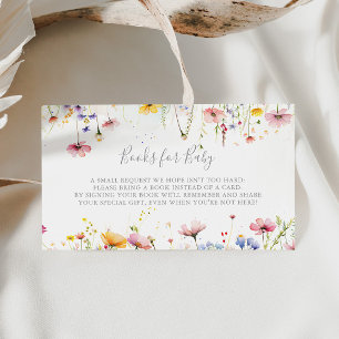 Carte D'accompagnement Demande de Baby shower de Fleur sauvage de prairie