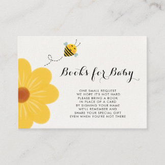 Carte D'accompagnement Demande de Baby shower de fleurs jaunes de Little 