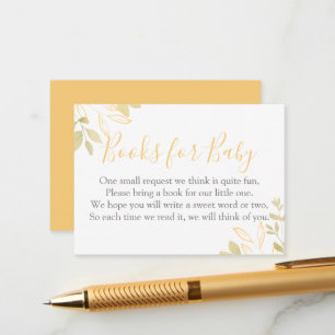 Carte D'accompagnement Demande de Baby shower de Foliage Jaune & Or