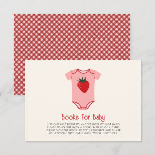 Carte D'accompagnement Demande de Baby shower de fraise En vichy Berry