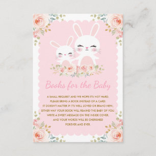 Carte D'accompagnement Demande de Baby shower de lapin rosé