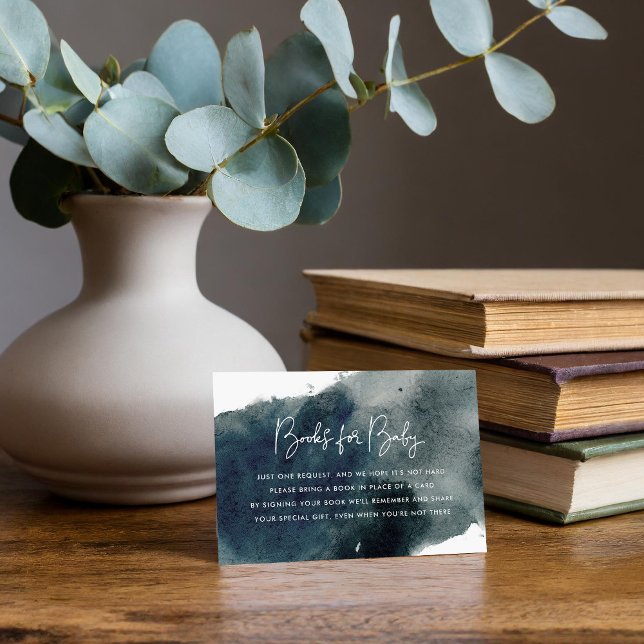 Carte D'accompagnement Demande de Baby shower de lave-encre Indigo (Créateur téléchargé)