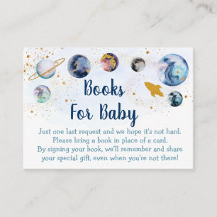 Carte D'accompagnement Demande de Baby shower de l'espace Gold Galaxy Blu
