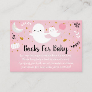 Carte D'accompagnement Demande de Baby shower de Little Boo Pink Ghost