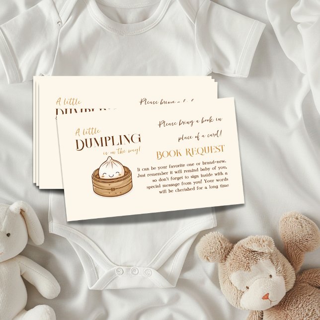Carte D'accompagnement Demande de Baby shower de Little Dumpling Kawaii (Créateur téléchargé)