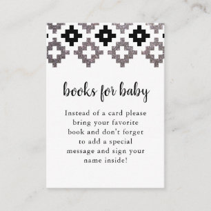 Carte D'accompagnement Demande de Baby shower de livres en argent et en n