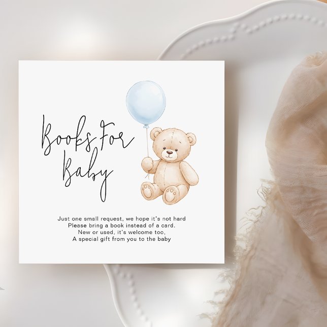 Carte D'accompagnement Demande de Baby shower de livres pour ours en pelu (Créateur téléchargé)