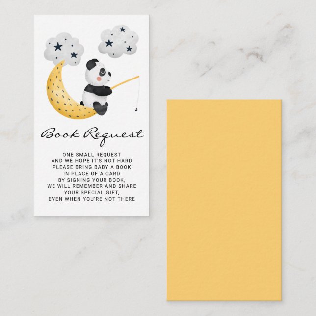 Carte D'accompagnement Demande de Baby shower de Panda de pêche Aquarelle (Devant / Derrière)