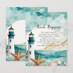 Carte D'accompagnement Demande de Baby shower de phare nautique
