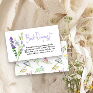 Carte D'accompagnement Demande de Baby shower de pré-pré fleur sauvage