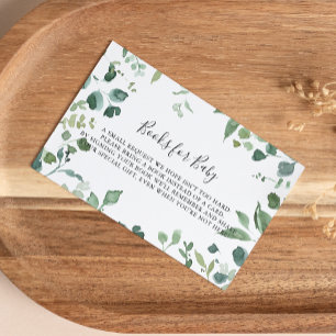 Carte D'accompagnement Demande de Baby shower de remplissage vert de scri