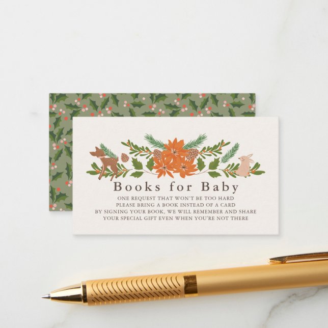 Carte D'accompagnement Demande de Baby shower de réservation pour le Foli (Devant/Arrière en situation)