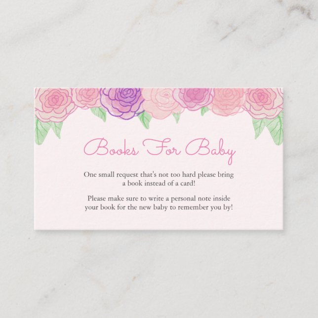 Carte D'accompagnement Demande de Baby shower de Rose floral Shabby (Devant)