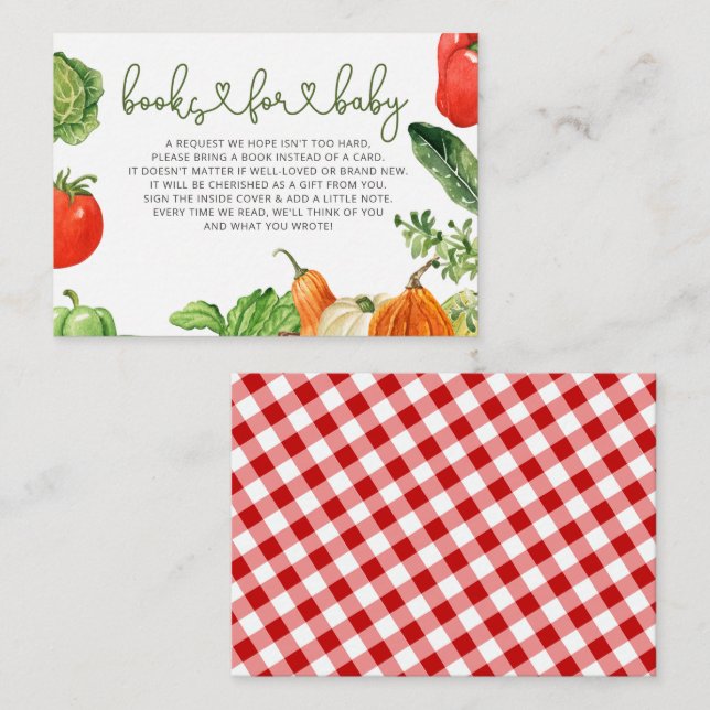 Carte D'accompagnement Demande de Baby shower du marché agricole (Devant / Derrière)