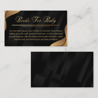 Carte D'accompagnement Demande de Baby shower Elegant Black & Gold