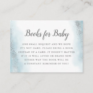 Carte D'accompagnement Demande de Baby shower Ethereal Blue Silver