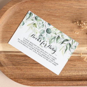 Carte D'accompagnement Demande de Baby shower Eucalyptus Aquarelle