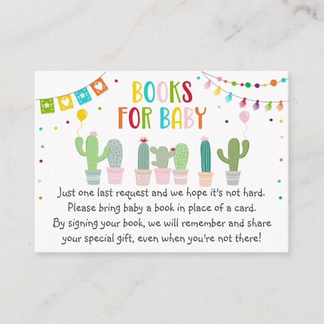 Carte D'accompagnement Demande de Baby shower Fiesta Cactus (Devant)