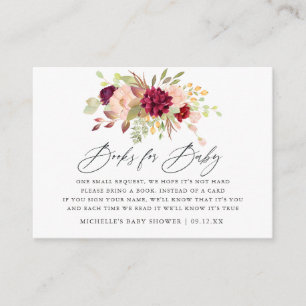 Carte D'accompagnement Demande de Baby shower Floral Marsala et Blush