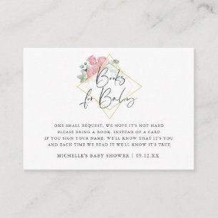 Carte D'accompagnement Demande de Baby shower géométrique Rose Eucalyptus