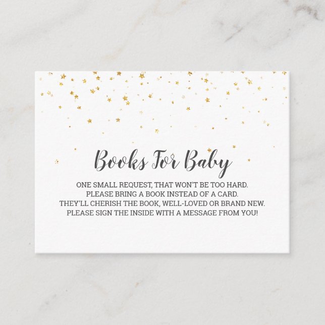 Carte D'accompagnement Demande de Baby shower Gold Confetti (Devant)