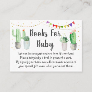 Carte D'accompagnement Demande de Baby shower Gold Fiesta Cactus