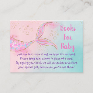 Carte D'accompagnement Demande de Baby shower Mermaid Pink Gold