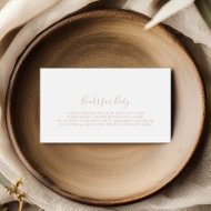 Carte D'accompagnement Demande de Baby shower minimaliste rose Gold