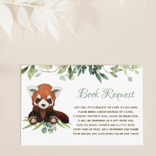 Carte D'accompagnement Demande de baby shower Panda rouge Ours