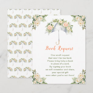 Carte D'accompagnement Demande de Baby shower parapluie Floral