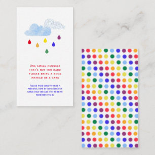 Carte D'accompagnement Demande de Baby shower Pois Rainbow