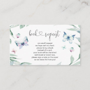 Carte D'accompagnement Demande de Baby shower pour fille papillon