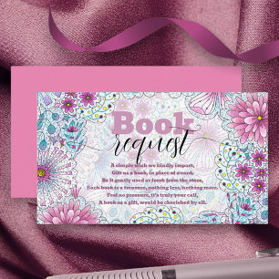 Carte D'accompagnement Demande de Baby shower pour Fleurs de prairie Ench