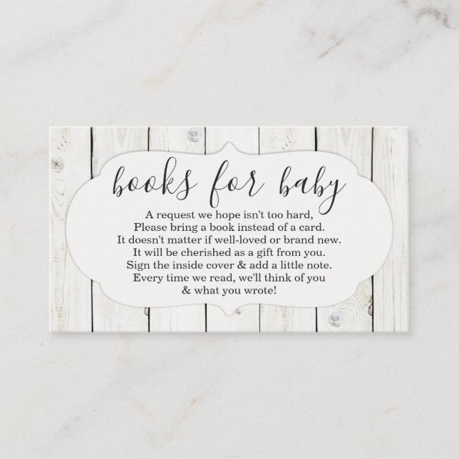Carte D'accompagnement Demande de Baby shower - Rustique (Devant)