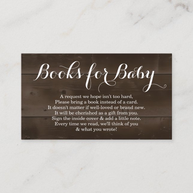 Carte D'accompagnement Demande de Baby shower - Rustique (Devant)