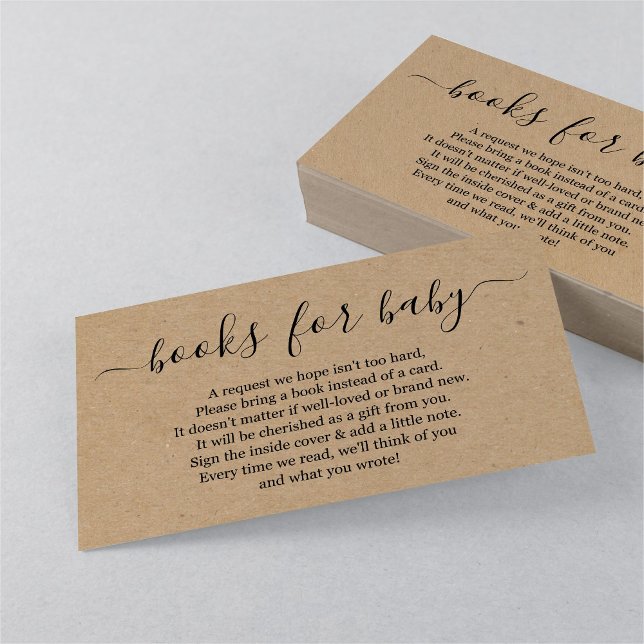 Carte D'accompagnement Demande de Baby shower - Rustique (Créateur téléchargé)