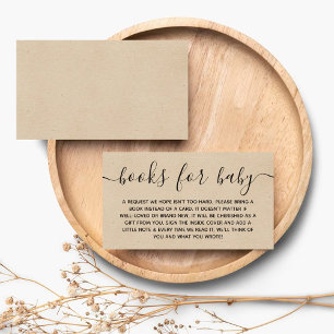 Carte D'accompagnement Demande de Baby shower Rustique Kraft