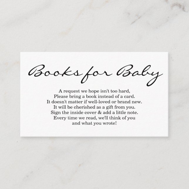 Carte D'accompagnement Demande de Baby shower - Simple (Devant)