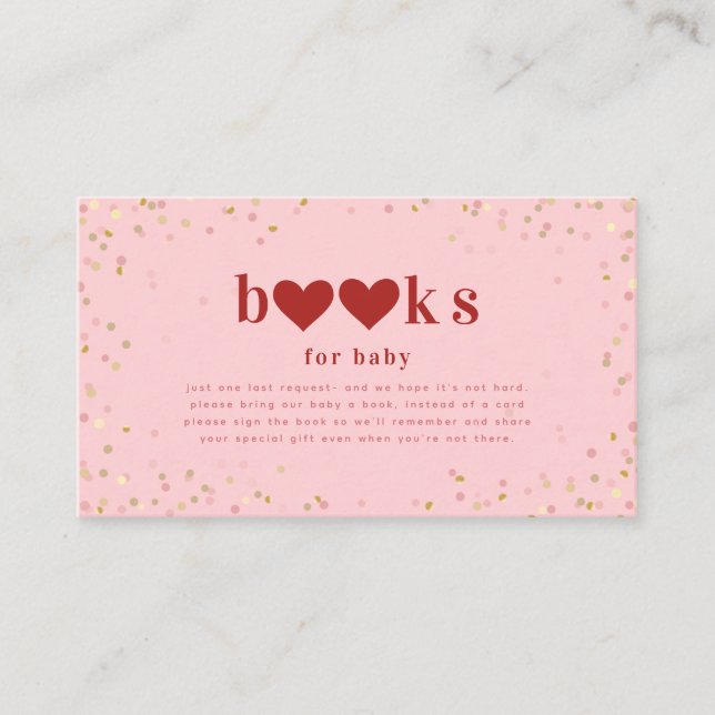 Carte D'accompagnement Demande de Baby shower Valentine Red Pink (Devant)