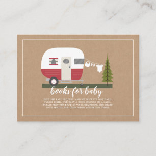 Carte D'accompagnement Demande de Baby shower vintage Camper rouge