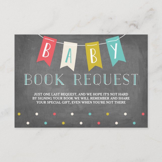 Carte D'accompagnement Demande de carnet de baby showers (Devant)