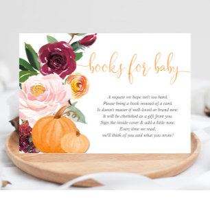 Carte D'accompagnement Demande de carnet de baby showers à fleurs roses d