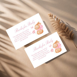 Carte D'accompagnement Demande de carnet de baby showers Bunny Pink