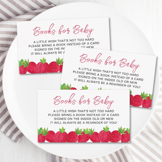 Carte D'accompagnement Demande de carnet de Baby showers fraises (Créateur téléchargé)