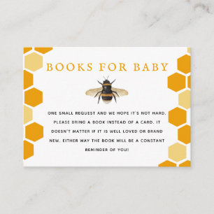 Carte D'accompagnement Demande de carnet de Baby showers Honey Bee