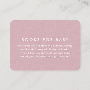 Carte D'accompagnement Demande de carnet de baby showers lin rose simple