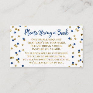 Carte D'accompagnement Demande de carnet de baby showers Marine Blue Gold